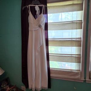 A. Byer, size M, long white formal